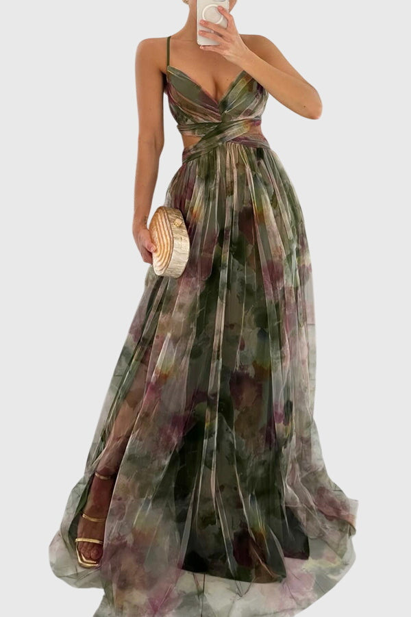 Floral Maxi Dress for Summer Events - Adjustable Fit & Breathable Design 3