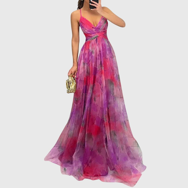 Floral Maxi Dress for Summer Events - Adjustable Fit & Breathable Design 7