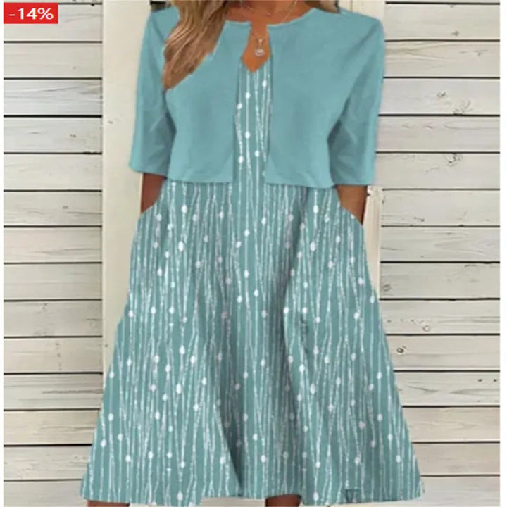 Floral Midi Dress Set with Coordinated Shrug for Effortless Elegance 3