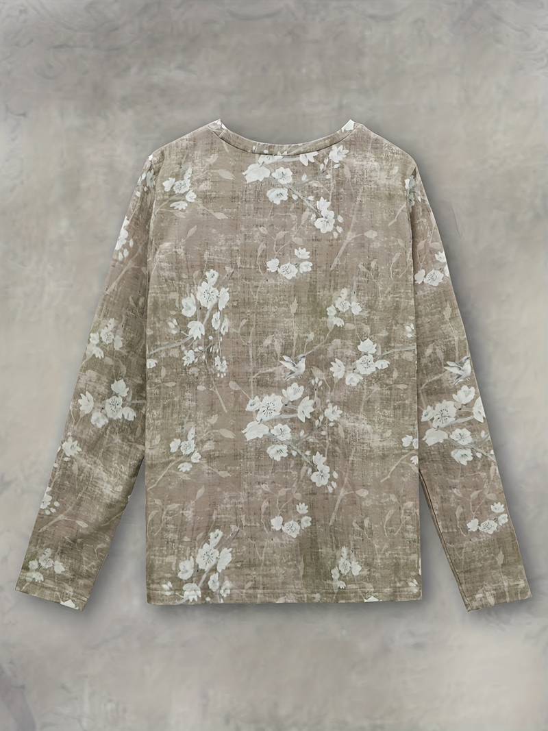 Floral Print Womens Blouse - Elegant Summer Top for Women, Versatile Floral Summer Tops 2