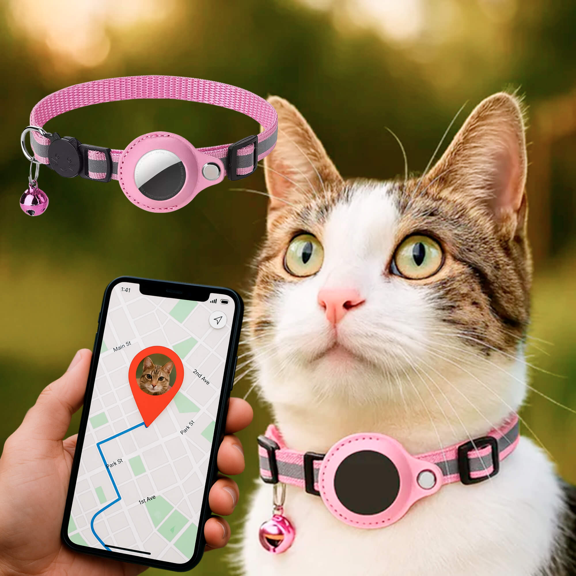 GPS-halsband för katter | Snabbspänne, reflekterande design och hållbart för säkra utomhusäventyr 11