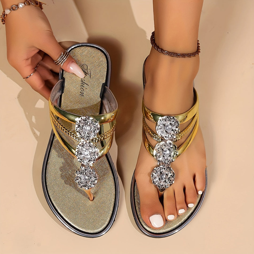 Glamorous Women's Sandals with Crystal Accents for Summer Events - Elegant and Comfortable Footwear 2