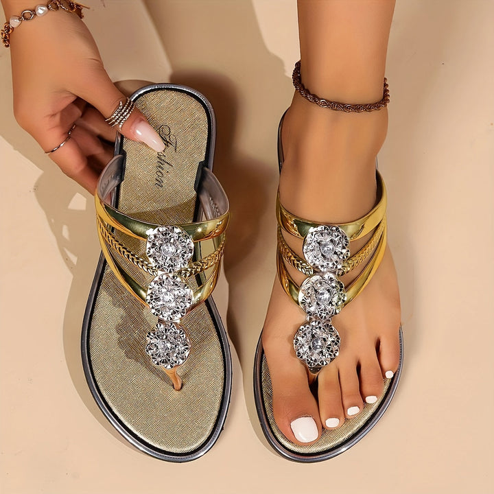 Glamorous Women's Sandals with Crystal Accents for Summer Events - Elegant and Comfortable Footwear 2