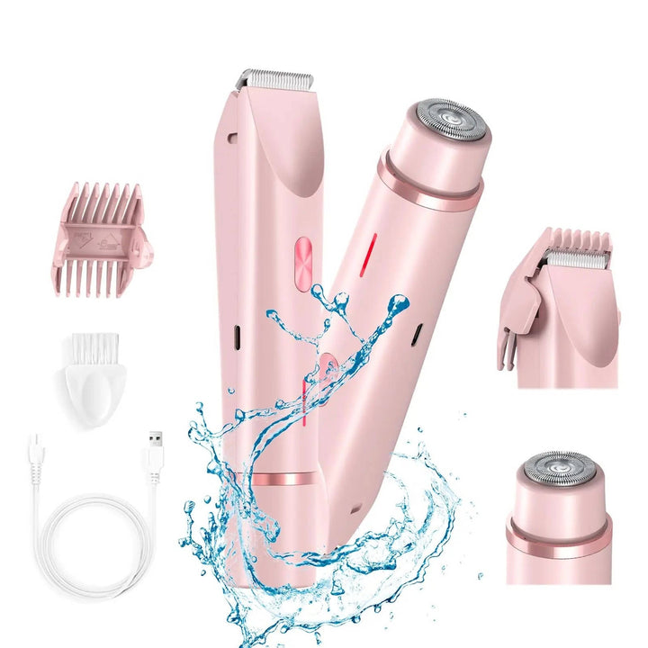 Hair Trimmer, Waterproof Bikini Trimmer with Dual Heads for Smooth Skin, Gentle and Quiet Grooming Tool 0
