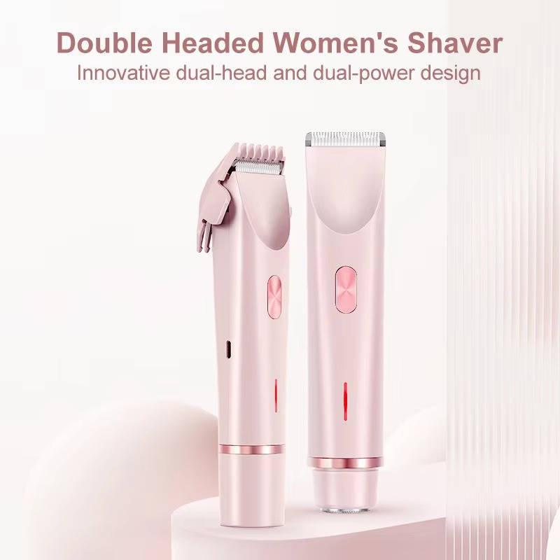 Hair Trimmer, Waterproof Bikini Trimmer with Dual Heads for Smooth Skin, Gentle and Quiet Grooming Tool 1