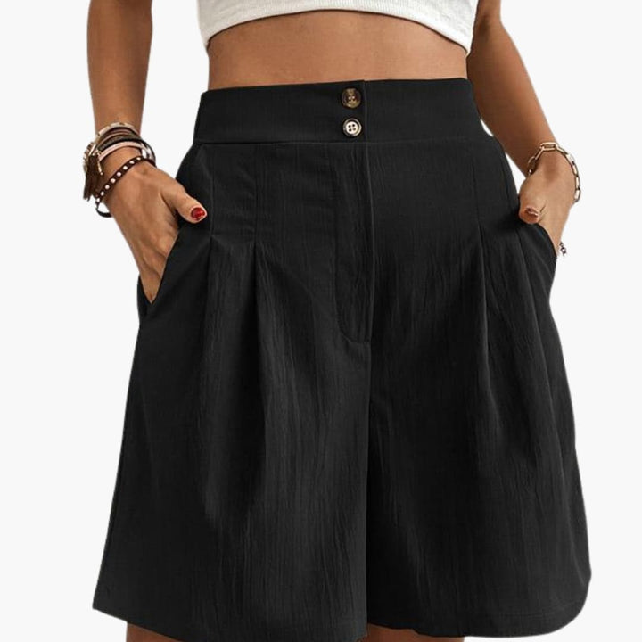 High-Rise Wide-Leg Summer Shorts for Women with Pockets - Stylish and Comfortable Summer Fashion 1