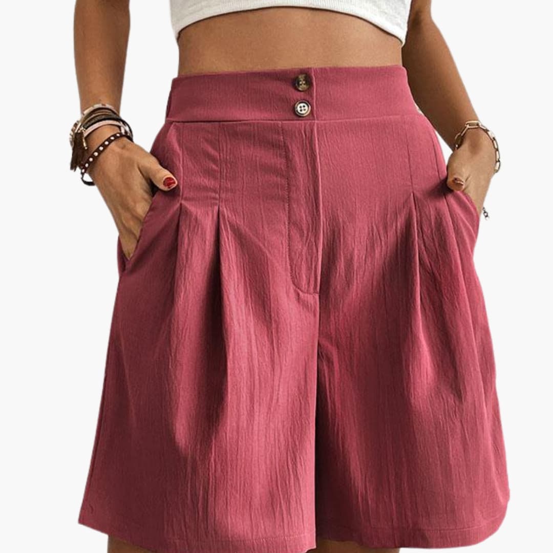 High-Rise Wide-Leg Summer Shorts for Women with Pockets - Stylish and Comfortable Summer Fashion 12