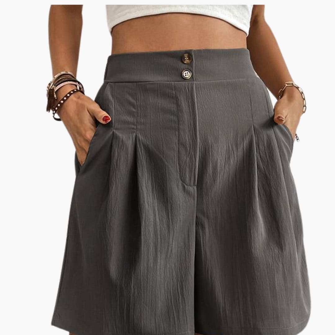 High-Rise Wide-Leg Summer Shorts for Women with Pockets - Stylish and Comfortable Summer Fashion 3