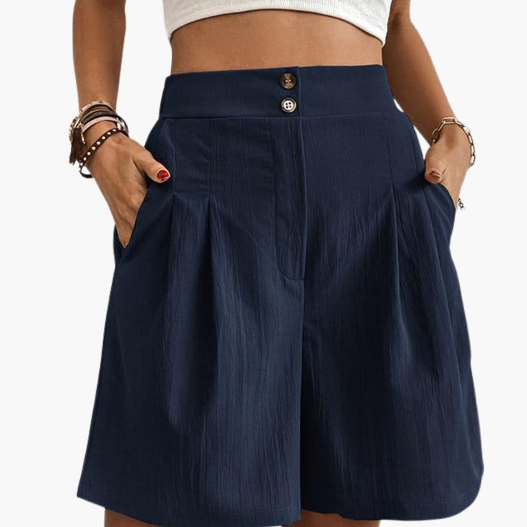 High-Rise Wide-Leg Summer Shorts for Women with Pockets - Stylish and Comfortable Summer Fashion 8