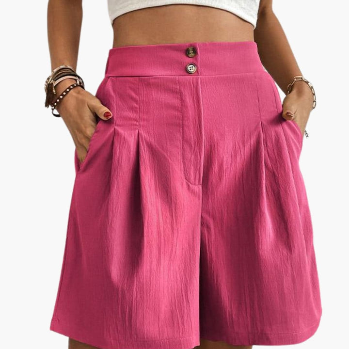 High-Rise Wide-Leg Summer Shorts for Women with Pockets - Stylish and Comfortable Summer Fashion 9