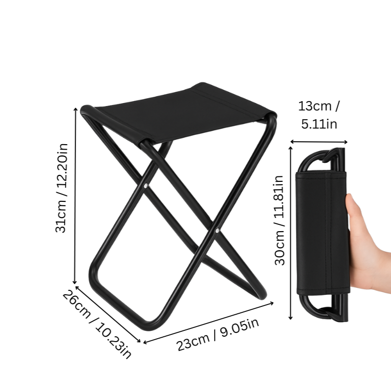 Kompakt Hopfällbar Stol i Aluminium och Oxford Tyg – Lätt och Bärbar för Utomhusbruk 1
