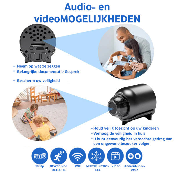 Kompakt trådlös övervakningskamera i Full HD med 160 graders vinkel, mörkerseende och 72 timmars batteritid för hemsäkerhet 3