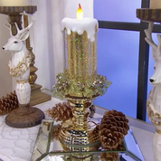 LED-julljus uppladdningsbara med glitter 3