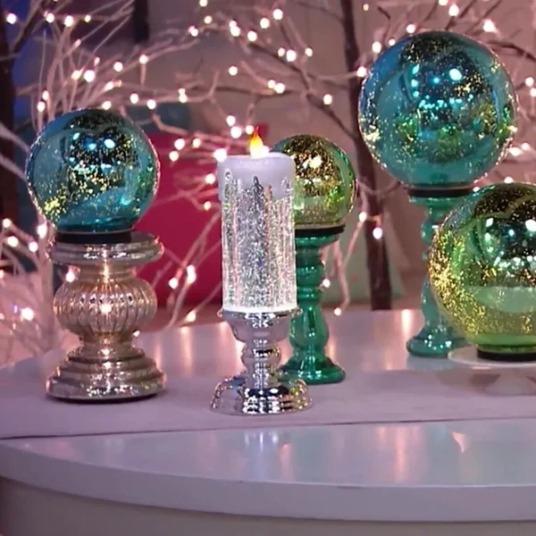 LED-julljus uppladdningsbara med glitter 4