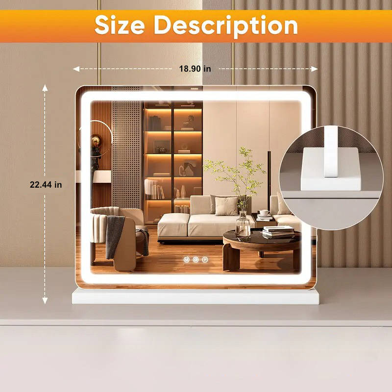 LED Vanity Mirror with Lights - Dimmable Touch Screen Makeup Mirror with 3 Color Modes for Flawless Application 5