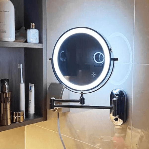 Makeup Mirror with Lights, Rechargeable LED Magnifying Vanity Mirror, Adjustable Lighting, Touch Control, Cordless Design 1