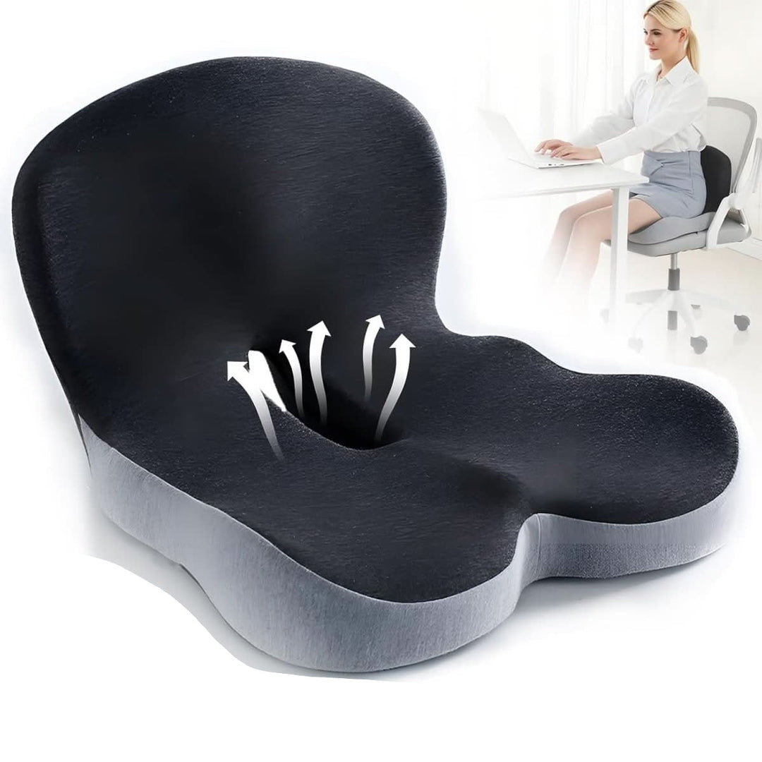 Memory Foam Seat Cushion with Non-Slip Base for Comfortable Sitting and Posture Support 1