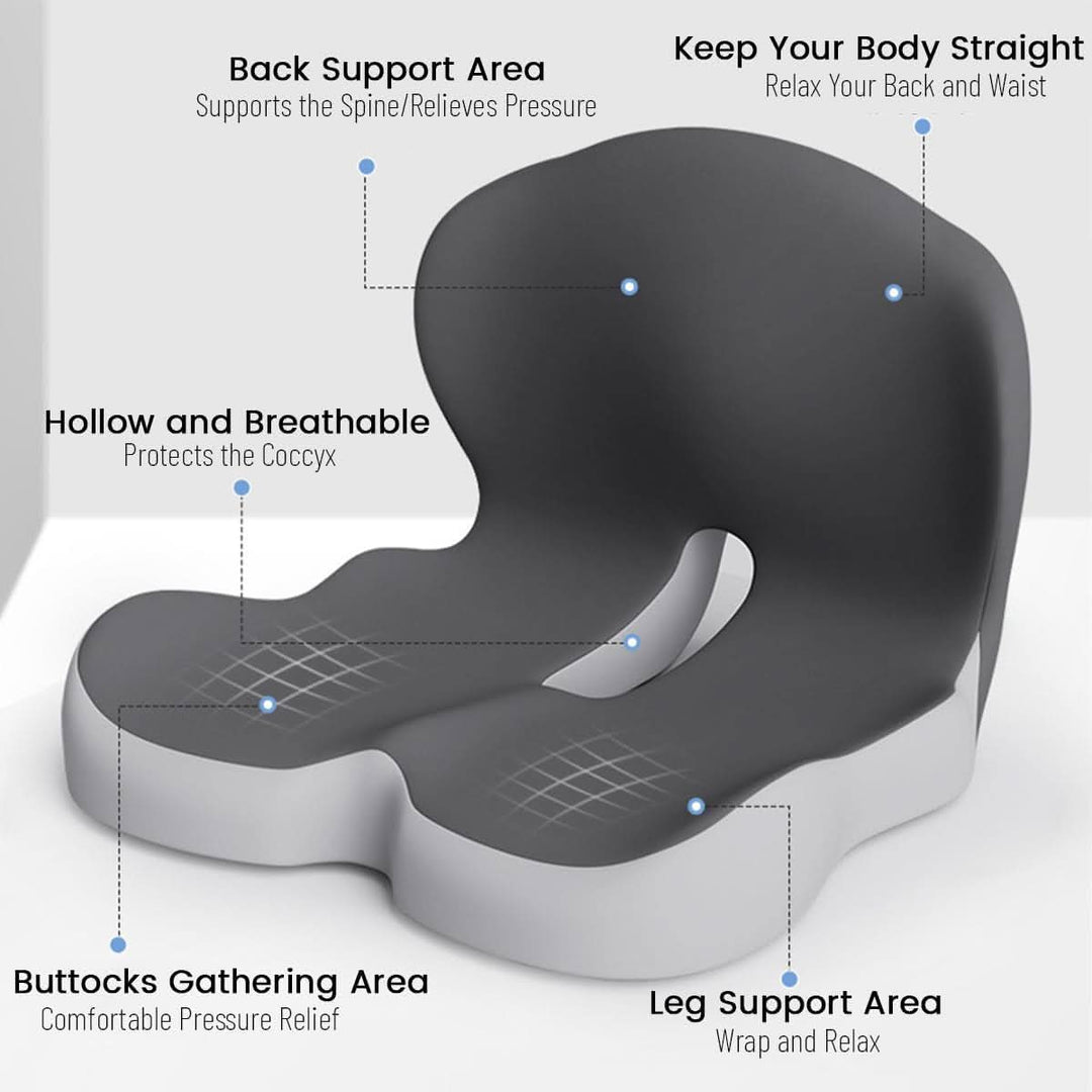 Memory Foam Seat Cushion with Non-Slip Base for Comfortable Sitting and Posture Support 2