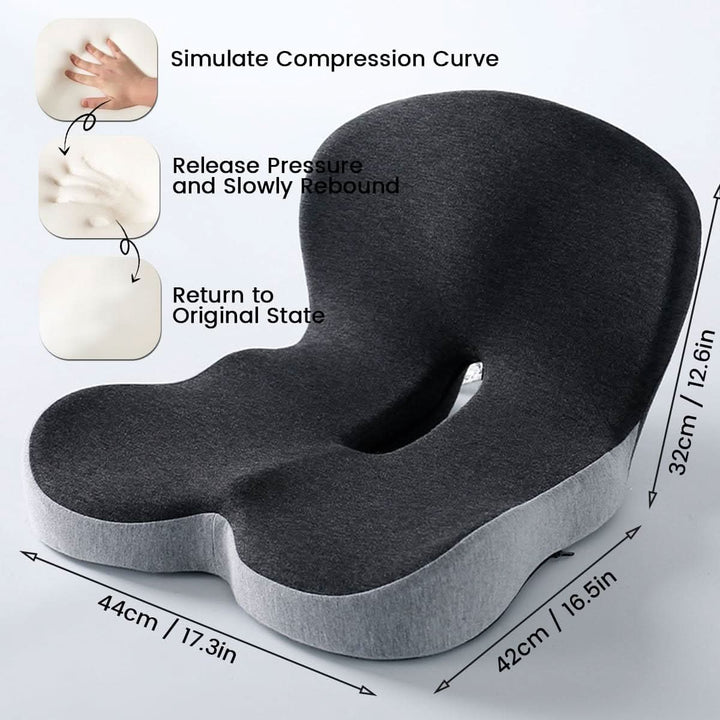 Memory Foam Seat Cushion with Non-Slip Base for Comfortable Sitting and Posture Support 3