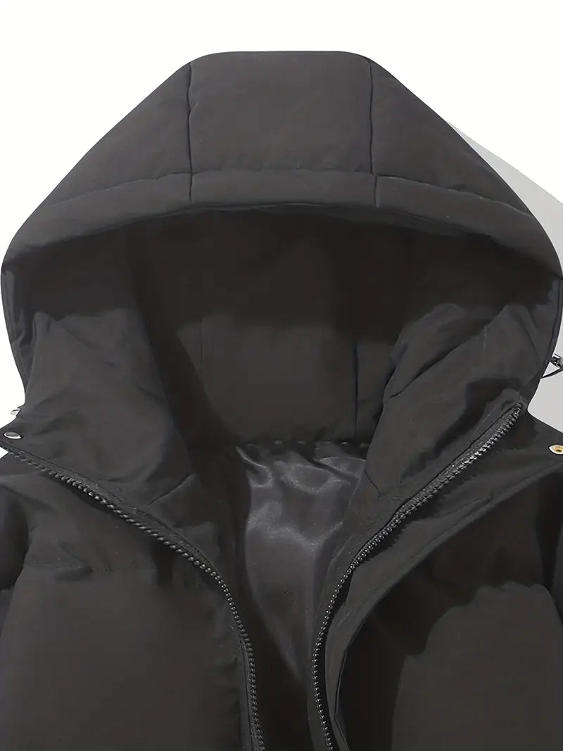 Mens Winter Jackets Elegant Hooded Quilted Jacket for Winter Warmth, Stylish Winter Coat with Functional Hood 6