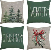 MerryCushion – Grönt julkuddfodral med festlig broderi 2