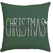 MerryCushion – Grönt julkuddfodral med festlig broderi 3