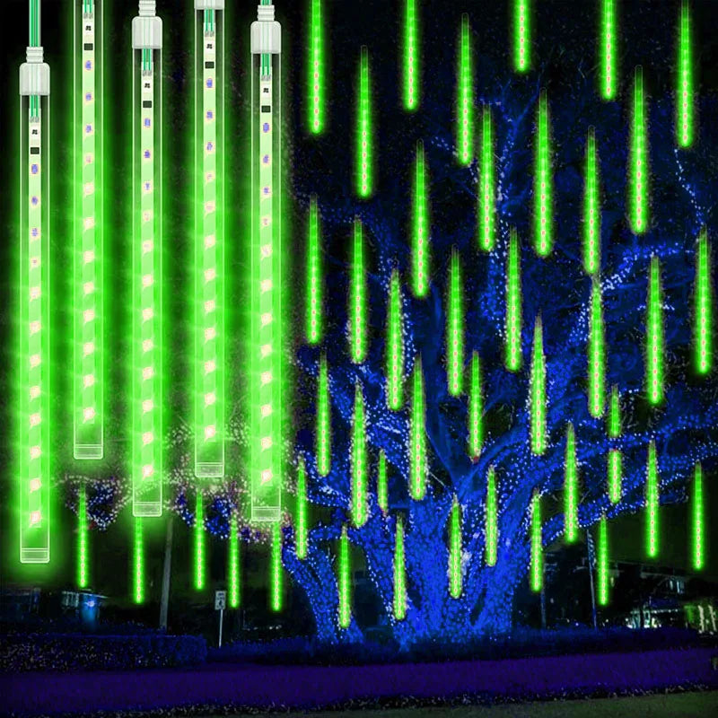 Meteordroppar | Vattendroppar med LED-lampor för festlig utomhusdekoration 10