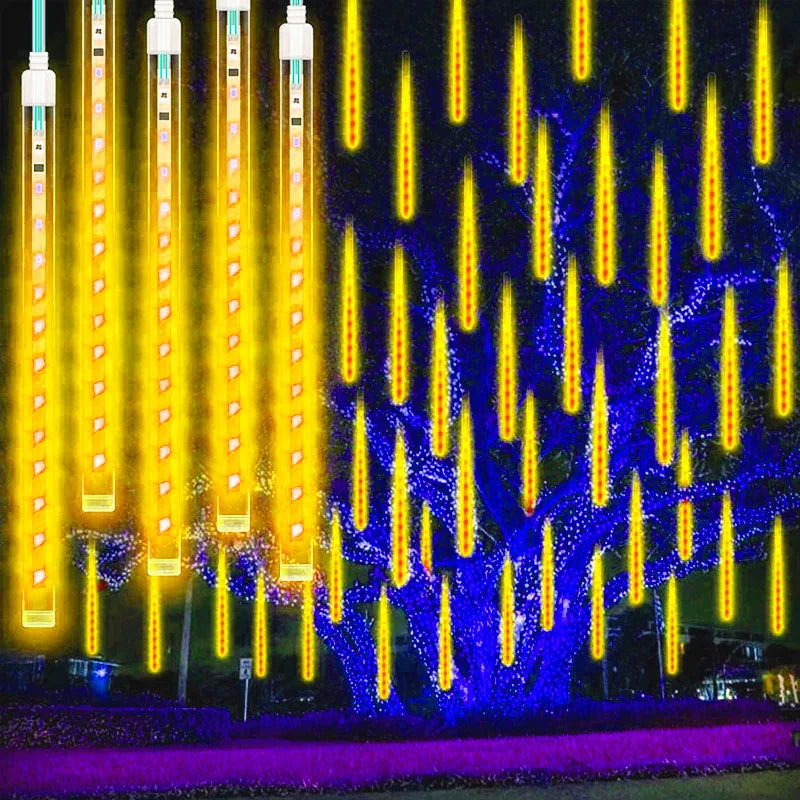 Meteordroppar | Vattendroppar med LED-lampor för festlig utomhusdekoration 6