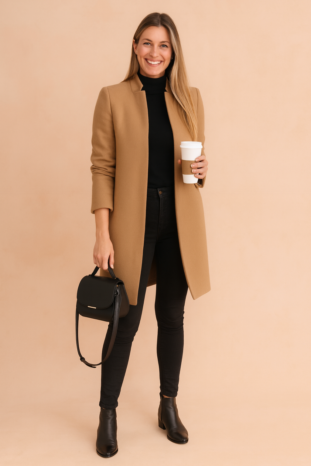 Minimalist Women's Coat Slim Tailored Fit Lightweight Elegant Outerwear 0