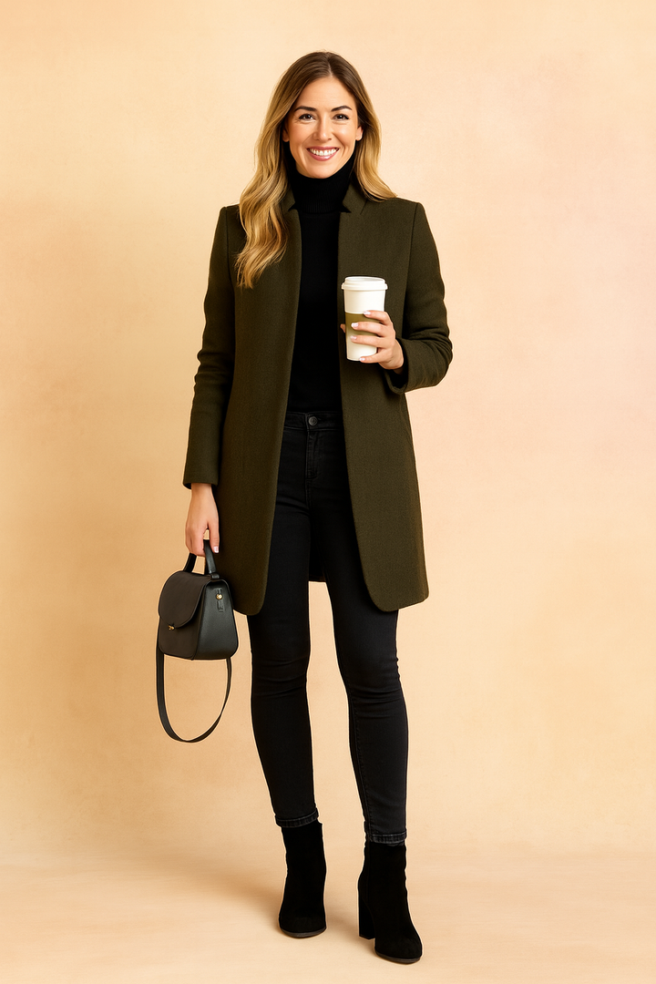 Minimalist Women's Coat Slim Tailored Fit Lightweight Elegant Outerwear 4