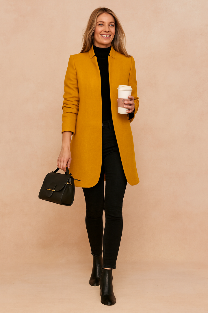 Minimalist Women's Coat Slim Tailored Fit Lightweight Elegant Outerwear 5