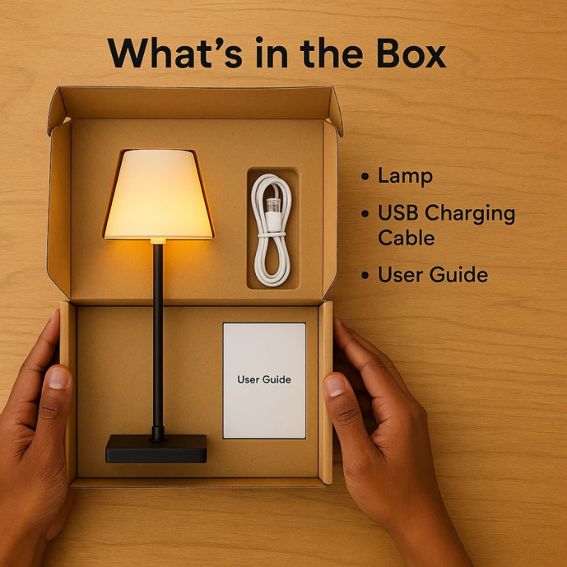 Modern uppladdningsbar trådlös LED-bordslampa | Bärbar belysning för hem, kontor och utomhusbruk 7