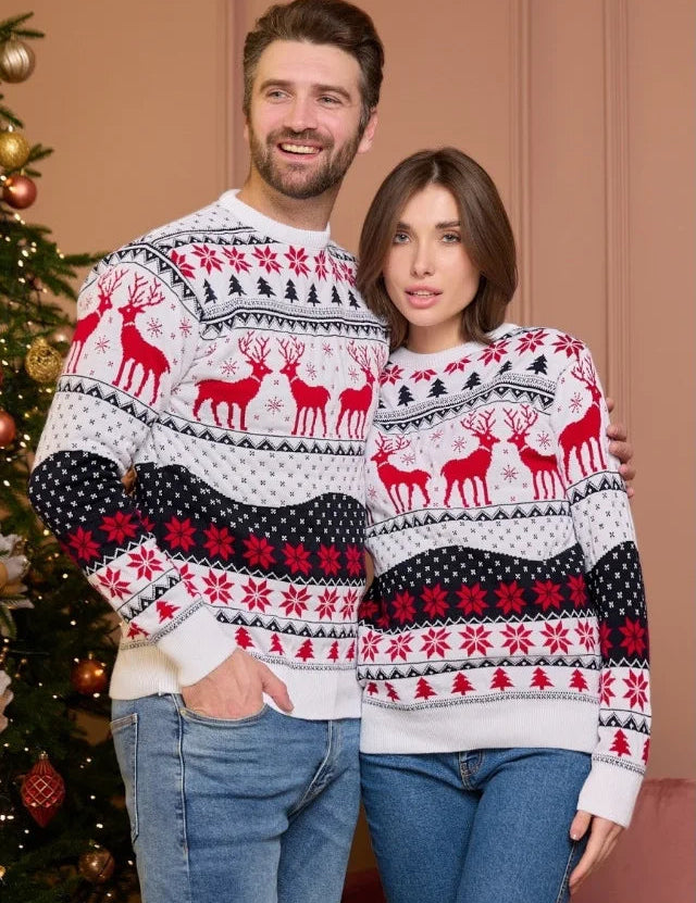 Mysig jultröja för män, perfekt för familjematchning, mjuk stickning 0