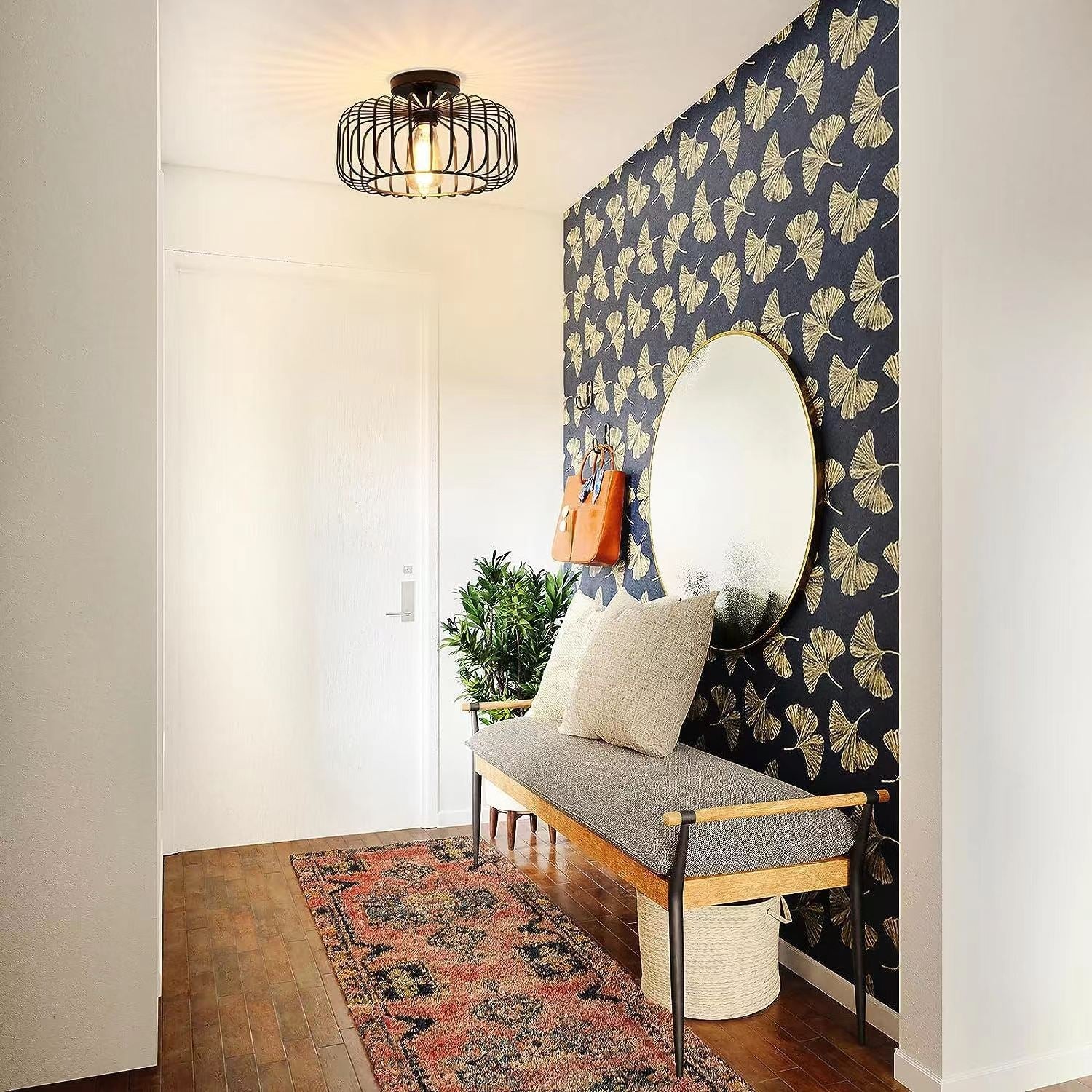 Nerassa - Modern industriell fågelburstaklampa svart 3