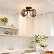 Nerassa - Modern industriell fågelburstaklampa svart 5