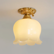 Offentlig - Vintage blomformad taklampa 2