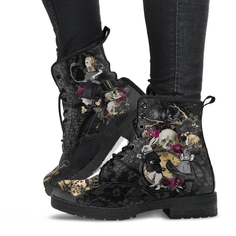 Orthopedic Arch Support Flower Skull Winter Boots for Women 4