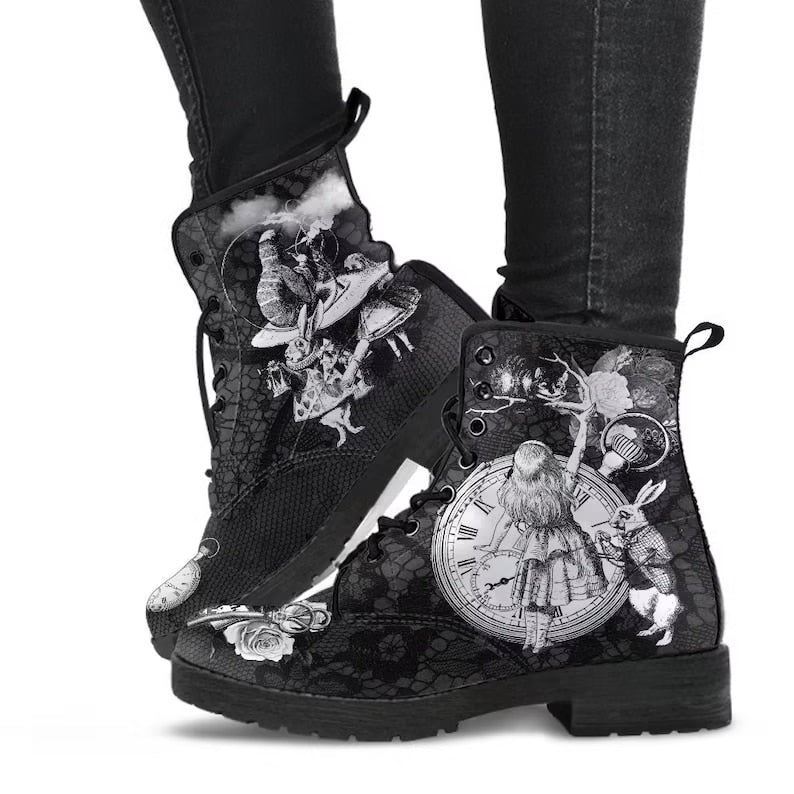 Orthopedic Arch Support Flower Skull Winter Boots for Women 7