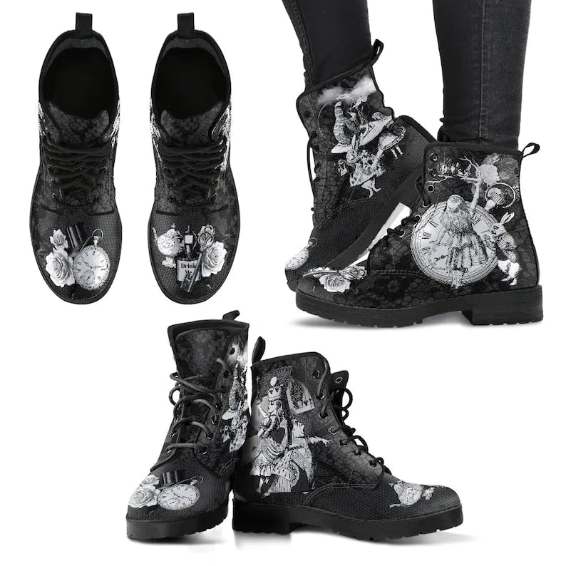Orthopedic Arch Support Flower Skull Winter Boots for Women 8