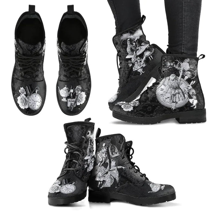 Orthopedic Arch Support Flower Skull Winter Boots for Women 8