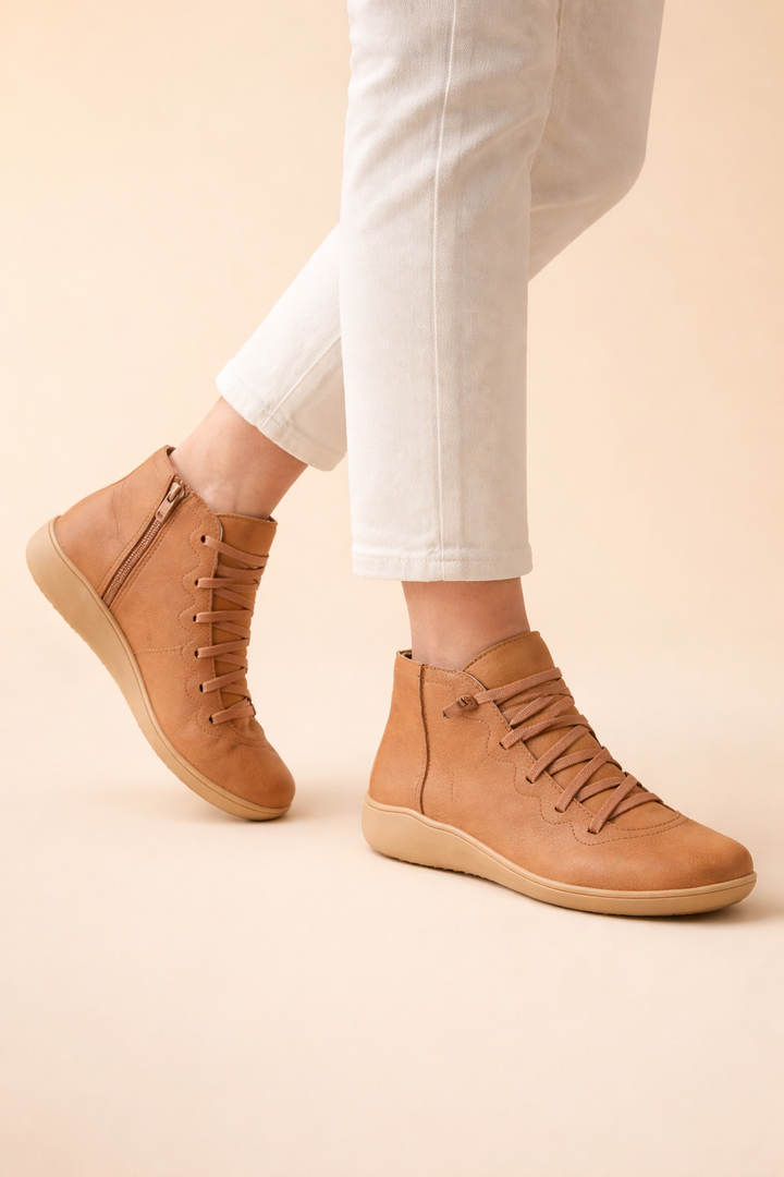 Orthopedic Black Ankle Boots for Women - Stylish Arch Support & Comfort 0