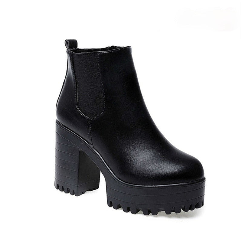 Orthopedic Black Ankle Boots with Stable Platform and Arch Support for Women 1