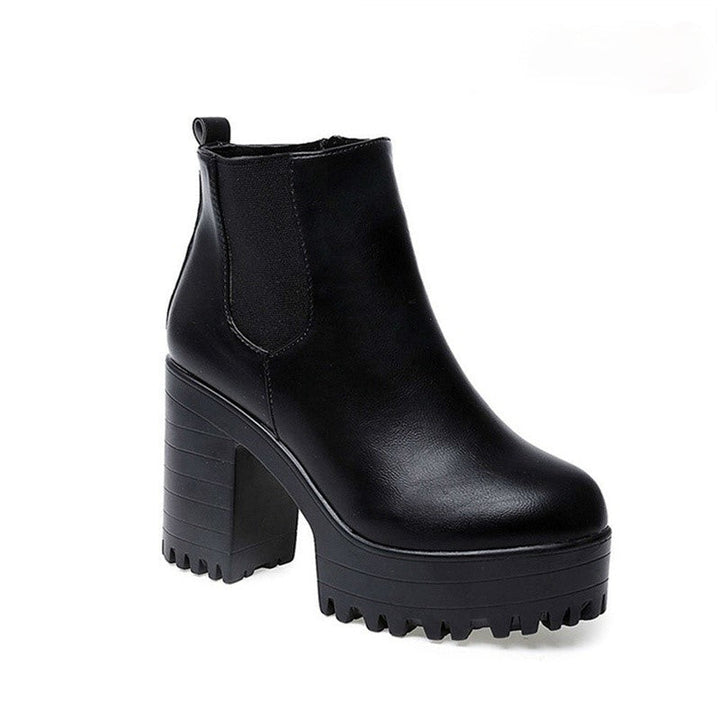 Orthopedic Black Ankle Boots with Stable Platform and Arch Support for Women 1