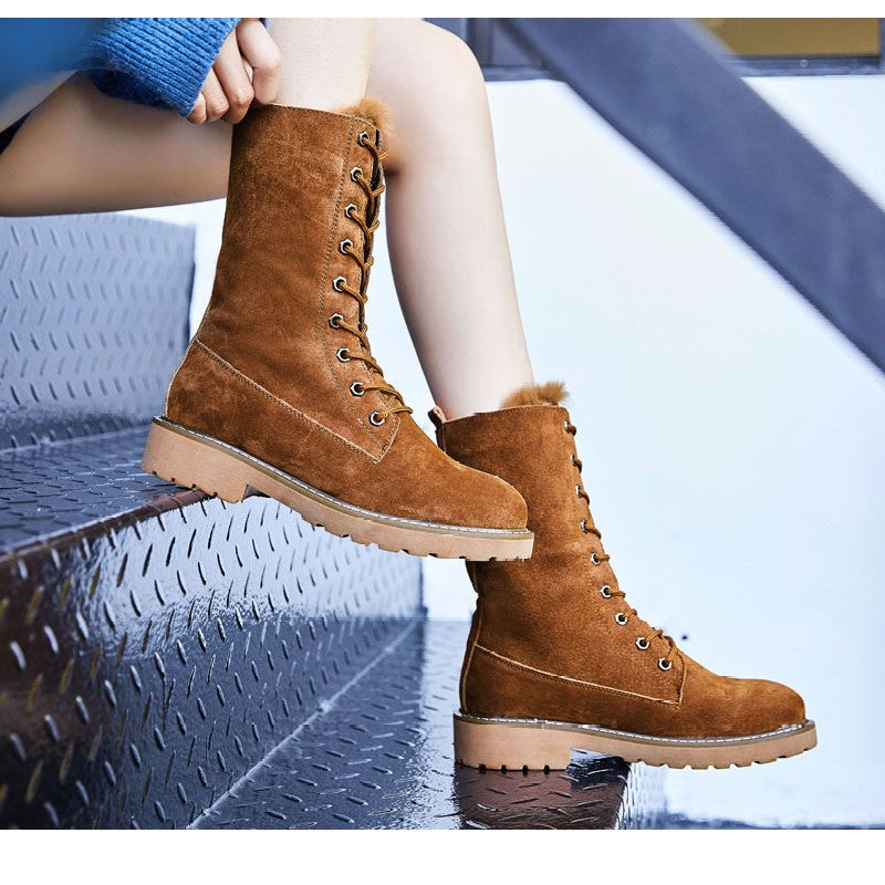Orthopedic Lace-Up Women's Mid-Calf Boots with Arch Support and Comfortable Sole 0