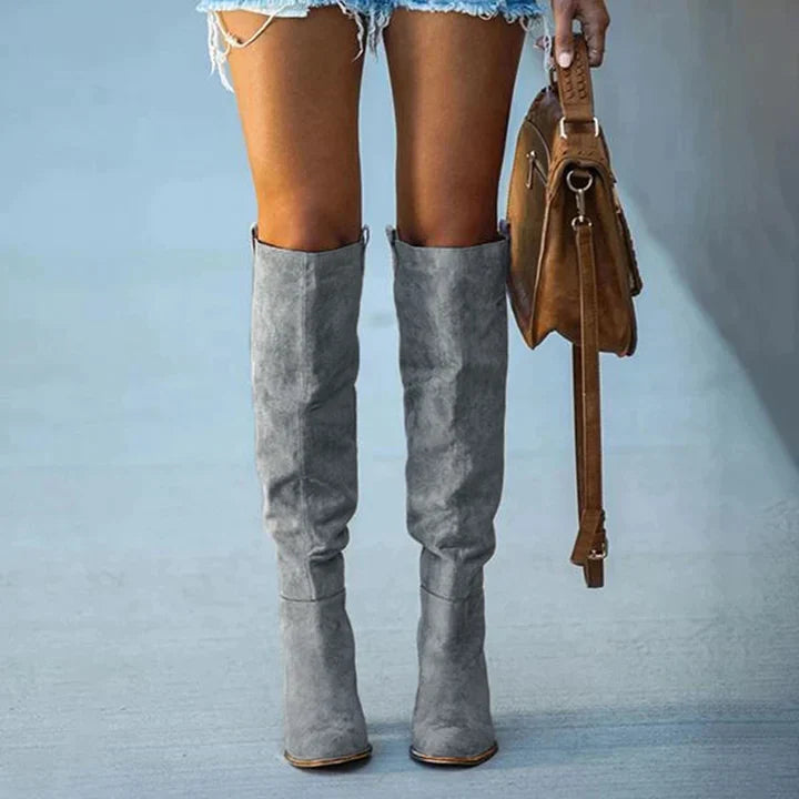 Orthopedic Over-the-Knee Boots with Arch Support and Wooden Block Heel for Women 3