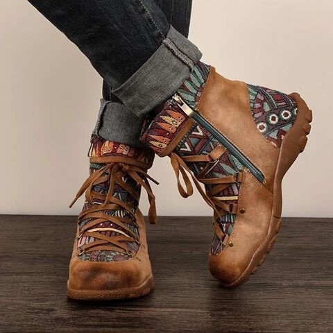 Orthopedic Retro Bohemian Boots for Women with Arch Support 1