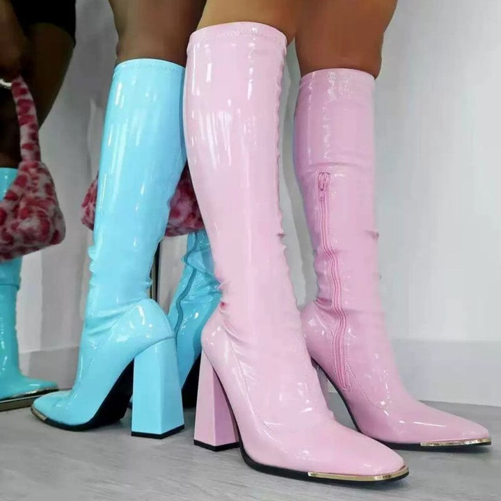 Orthopedic Retro Patent Leather Boots with Arch Support for Women 2