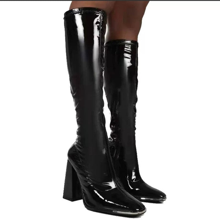 Orthopedic Retro Patent Leather Boots with Arch Support for Women 7