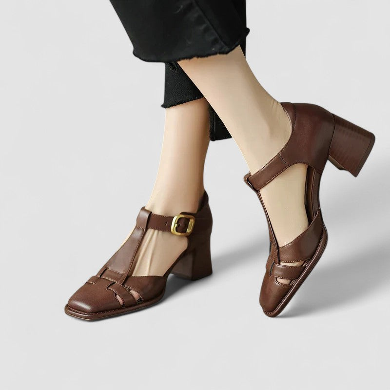 Orthopedic T-Strap Block Heels for Women - Comfortable and Stylish Footwear 0