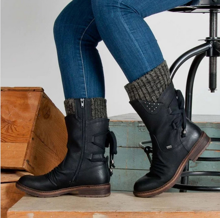 Orthopedic Winter Boots with Arch Support for Women Warm and Stylish Mid-Cut Design 0